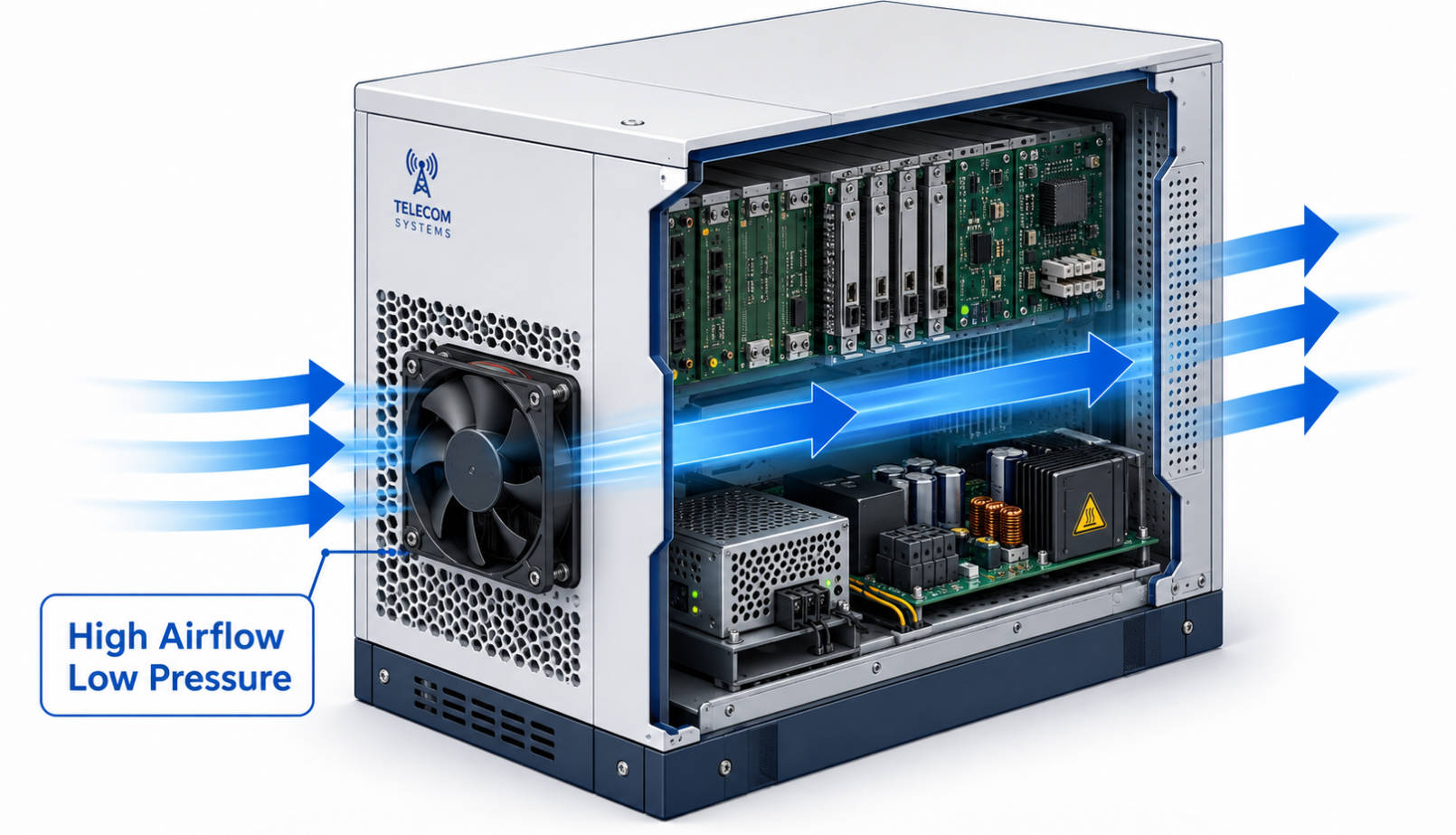 Axial Fan Airflow Illustration Axial Fan Airflow Illustration