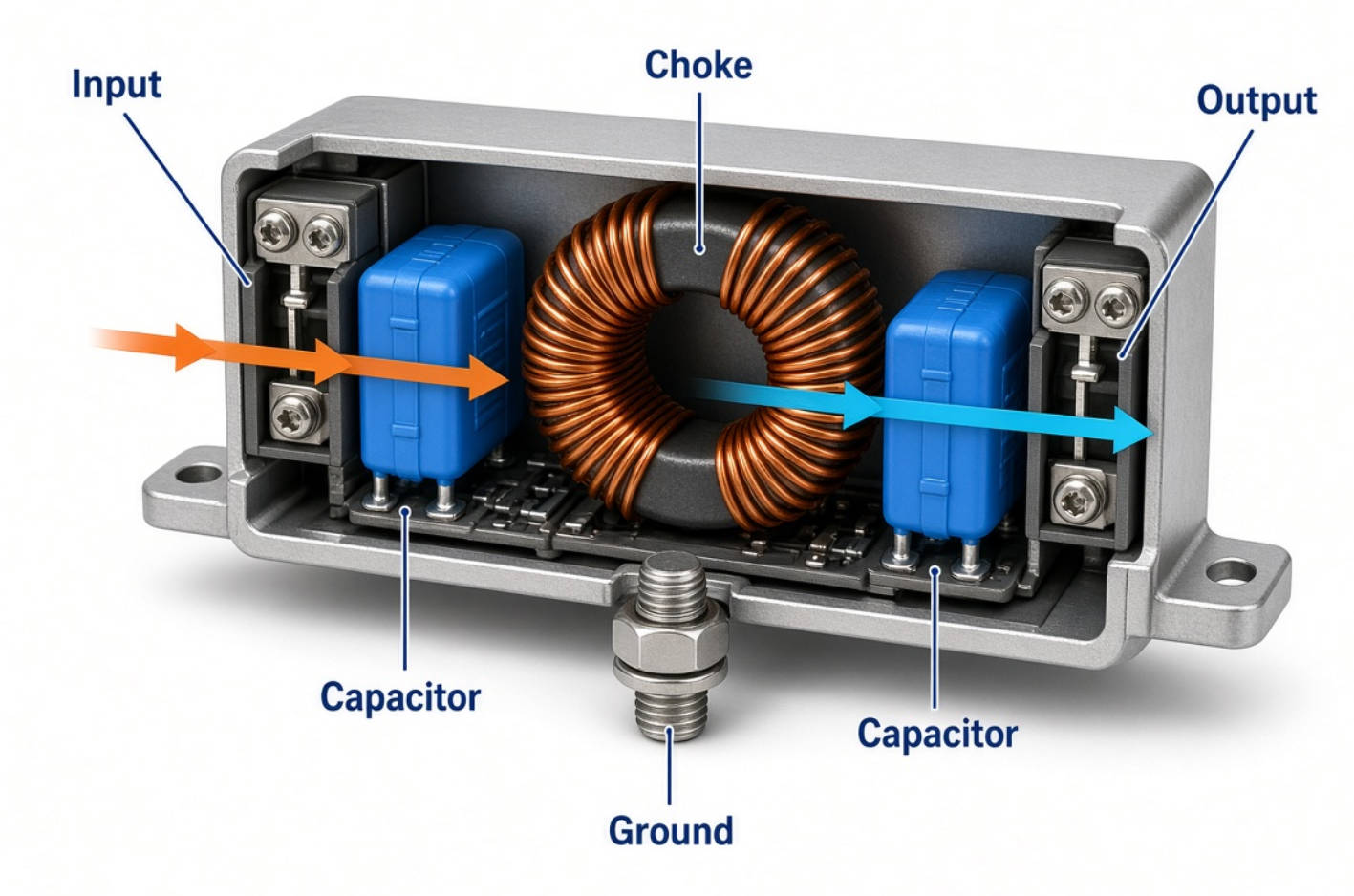 DC EMI Filter Internal Components DC EMI Filter Internal Components