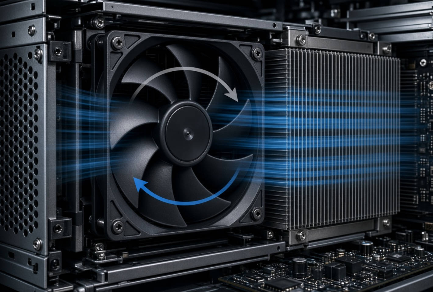 Server Cooling Fan Airflow Visualization Server Cooling Fan Airflow Visualization