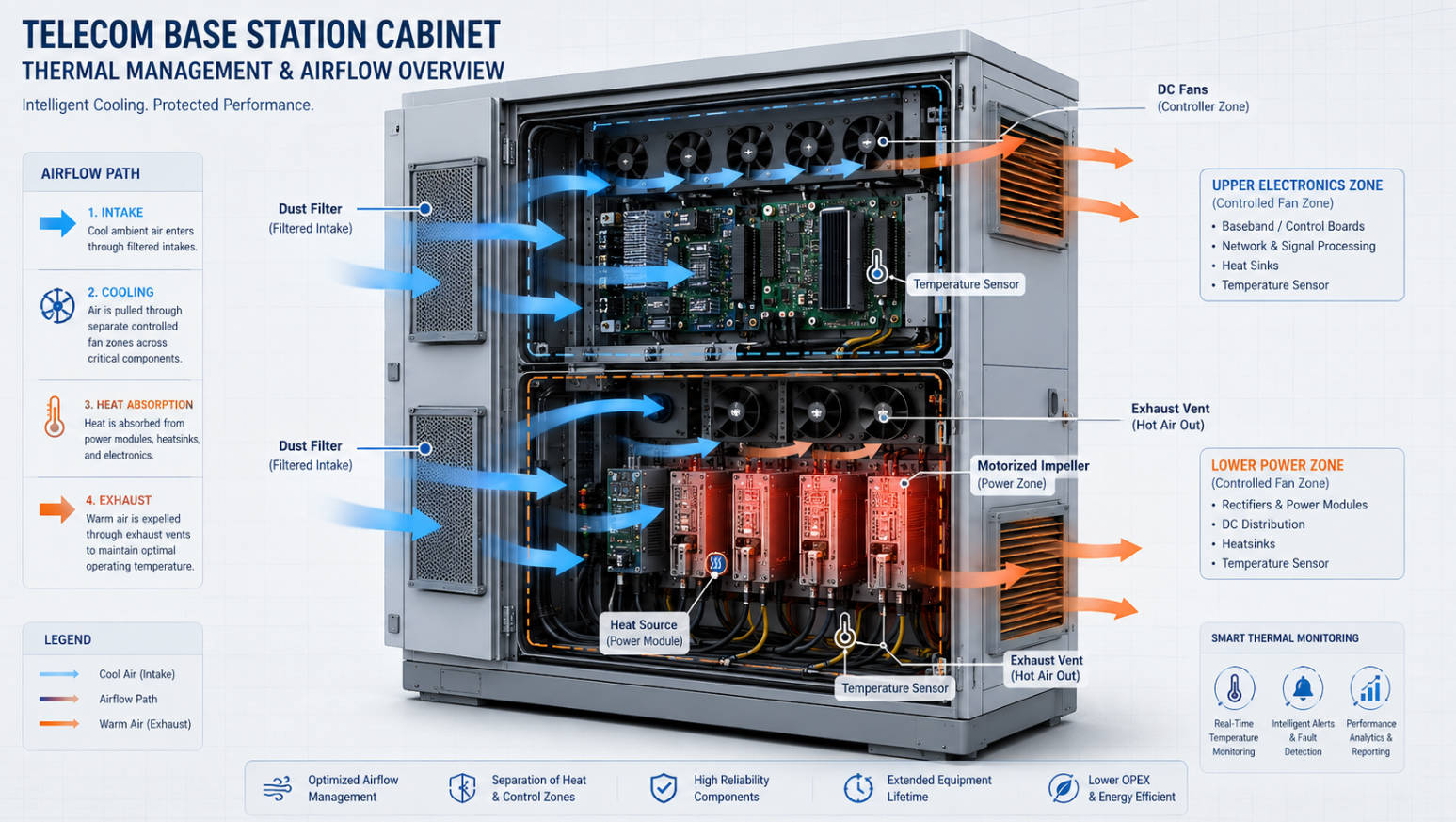 Telecom Base Station Cooling With DC Fans And Motorized Impellers Telecom Base Station Cooling With DC Fans And Motorized Impellers