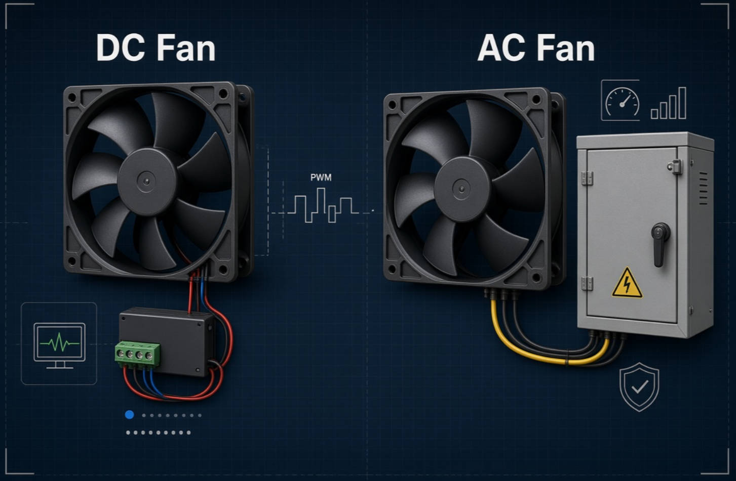 DC And AC 80mm Fan Comparison DC And AC 80mm Fan Comparison