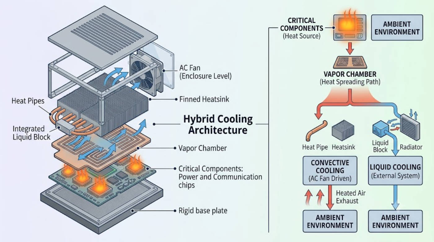 Hybrid Cooling Architecture Illustration Hybrid Cooling Architecture Illustration