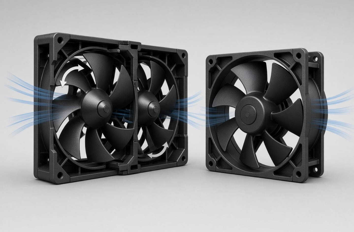 Counter Rotating Fan And High Static Pressure DC Fan Comparison Counter Rotating Fan And High Static Pressure DC Fan Comparison