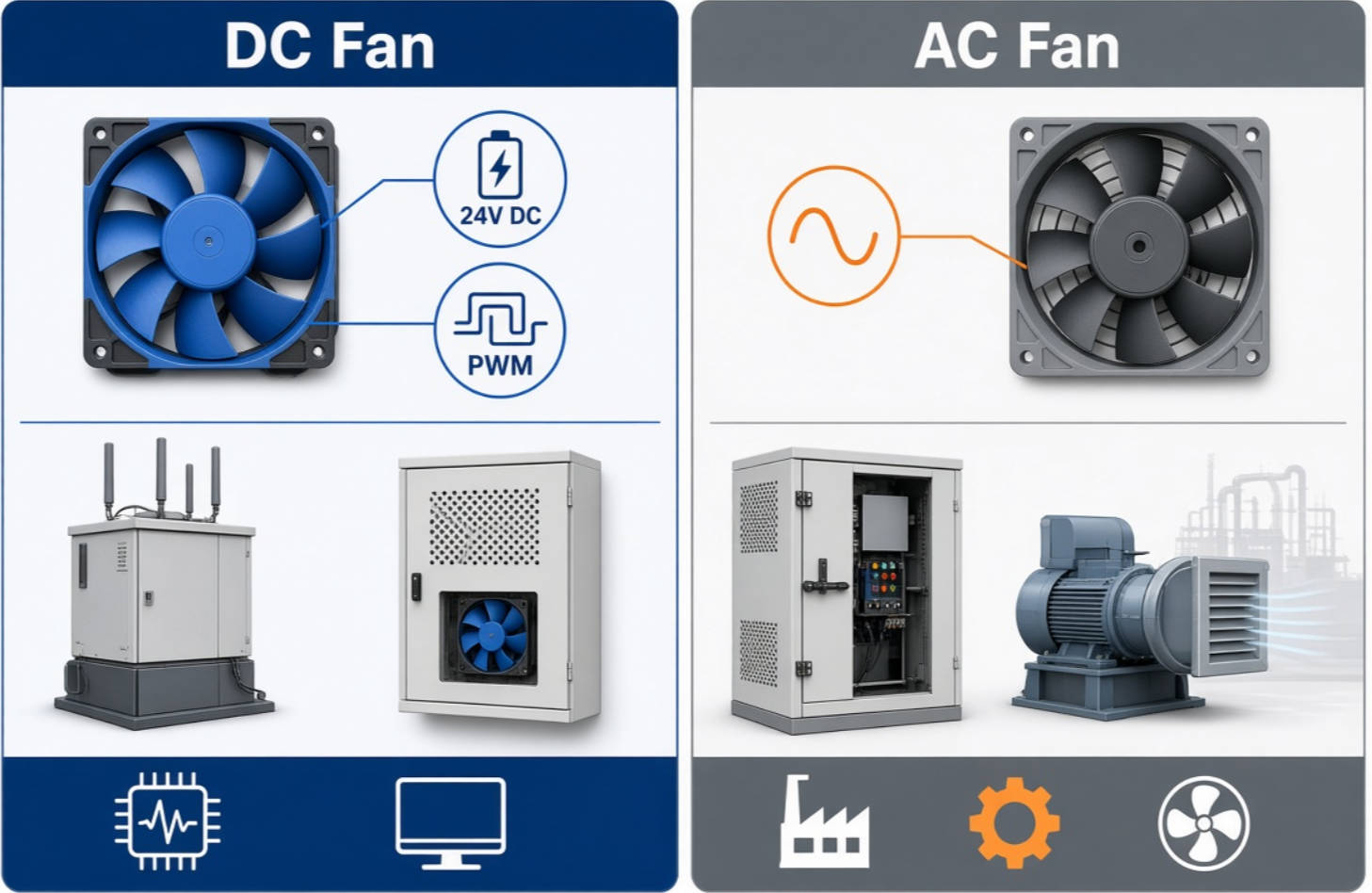 DC Fan And AC Fan Comparison2 DC Fan And AC Fan Comparison2