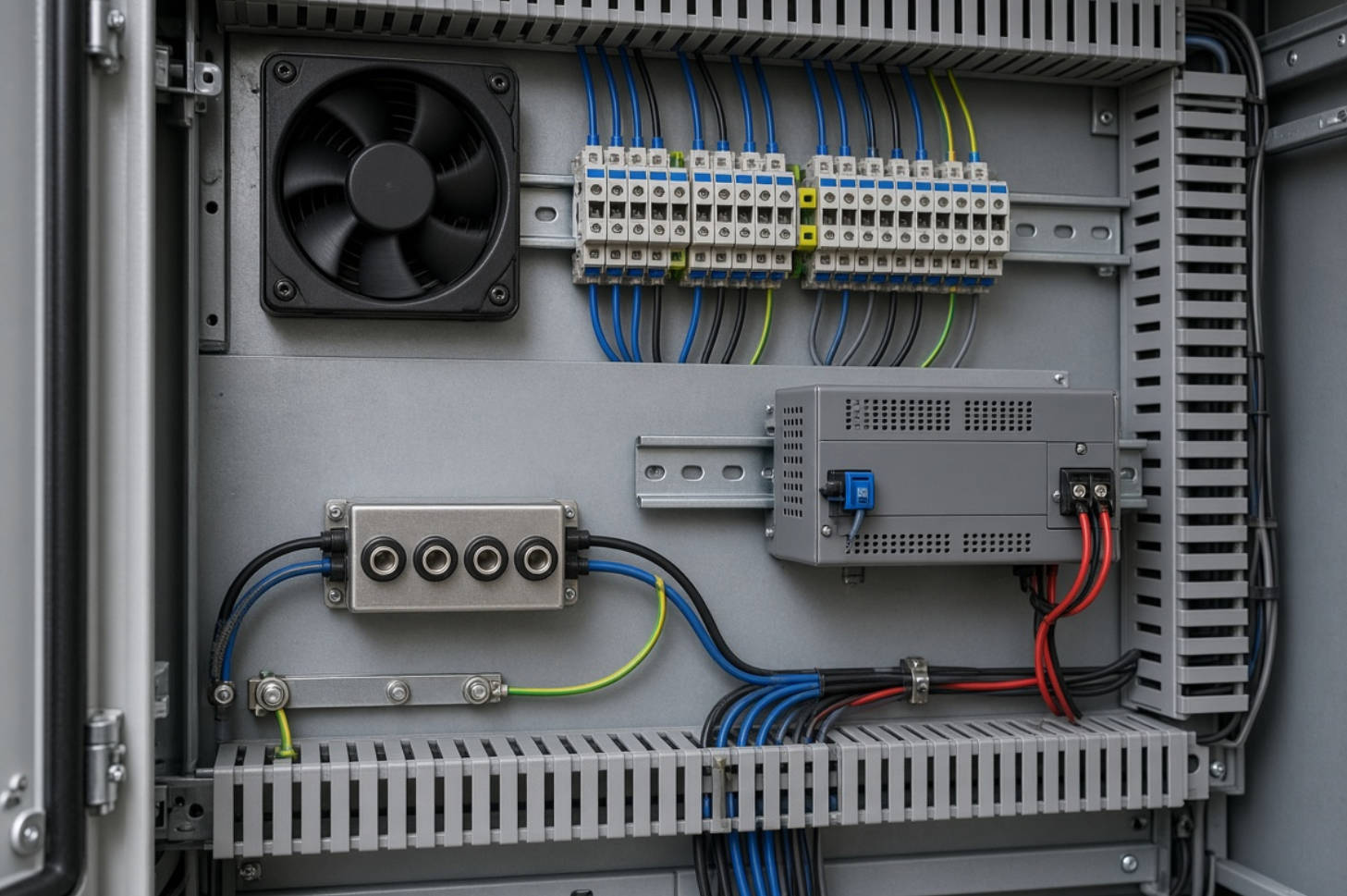 DC Filter Installation In Industrial Cabinet DC Filter Installation In Industrial Cabinet