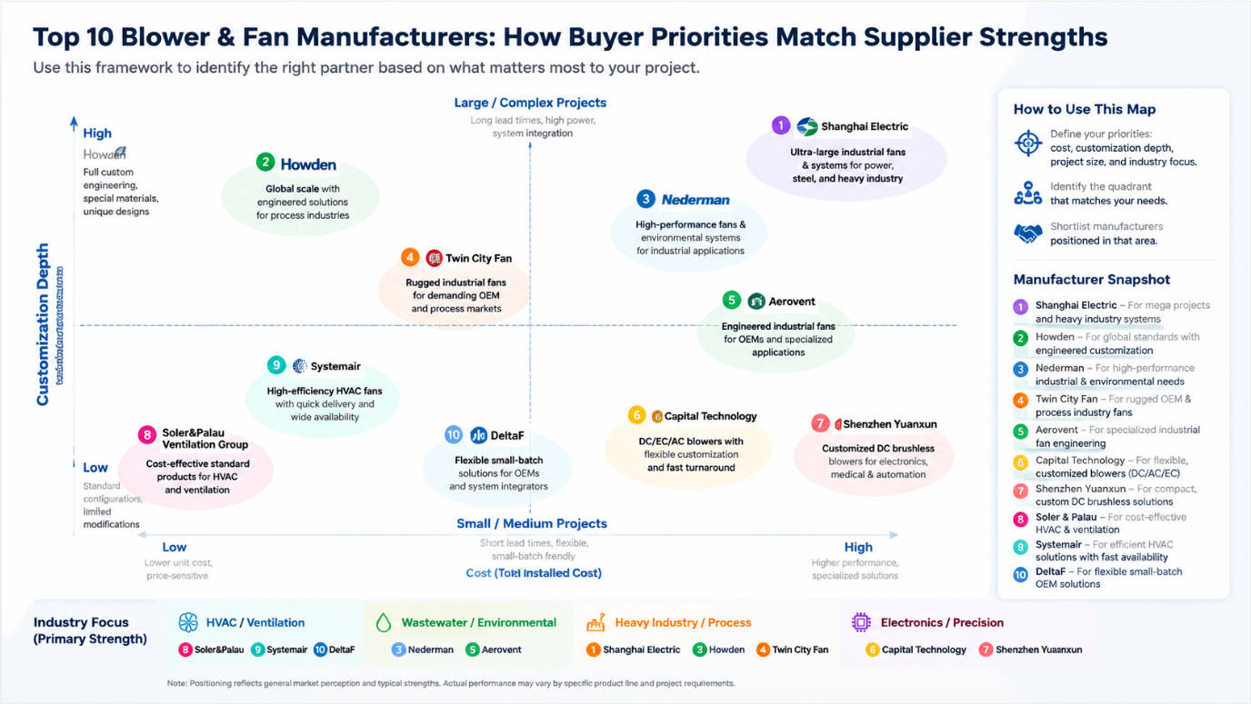 Industrial Blower Supplier Positioning Map Industrial Blower Supplier Positioning Map
