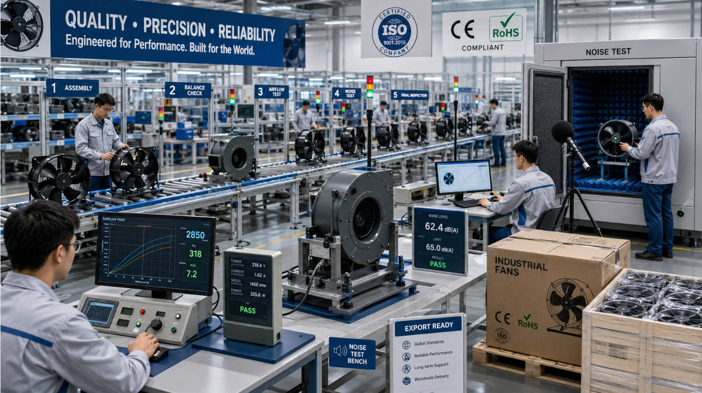 Cooling Fan Factory Quality Control Process Cooling Fan Factory Quality Control Process