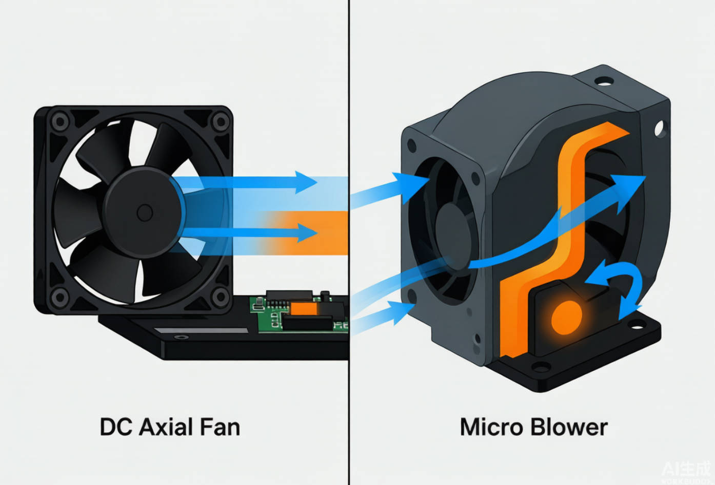 DC Axial Fan And Micro Blower Comparison