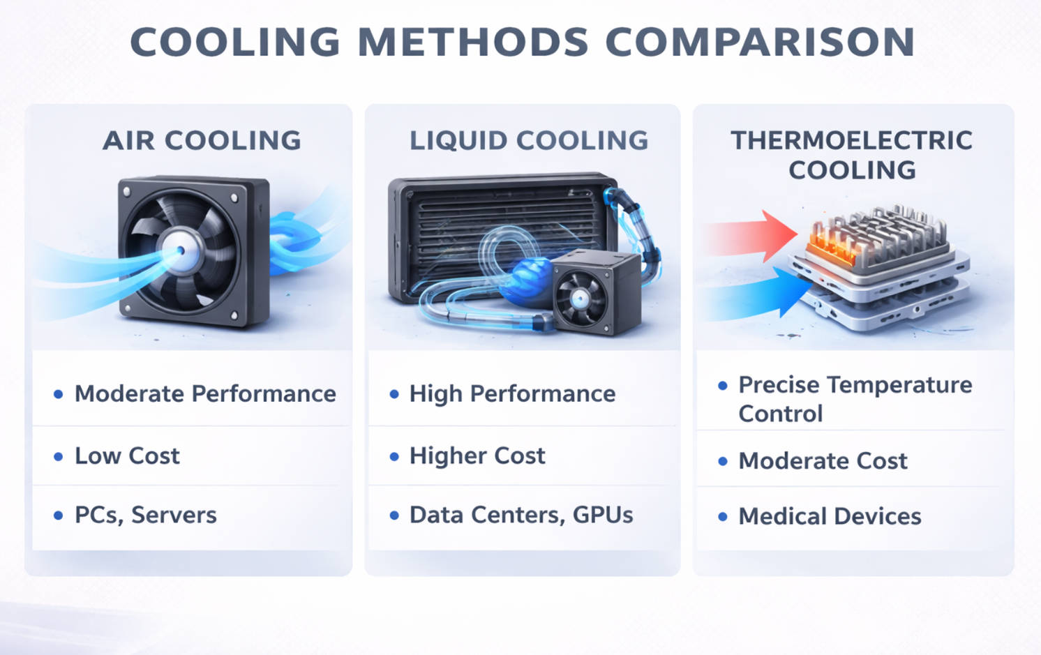 Cooling Methods Comparison Chart