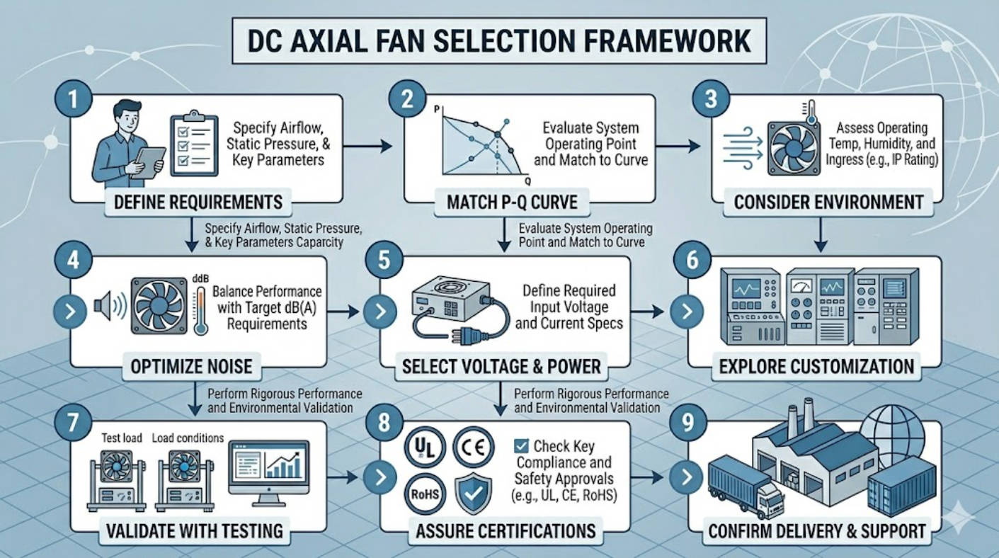DC Axial Fan Selection Framework