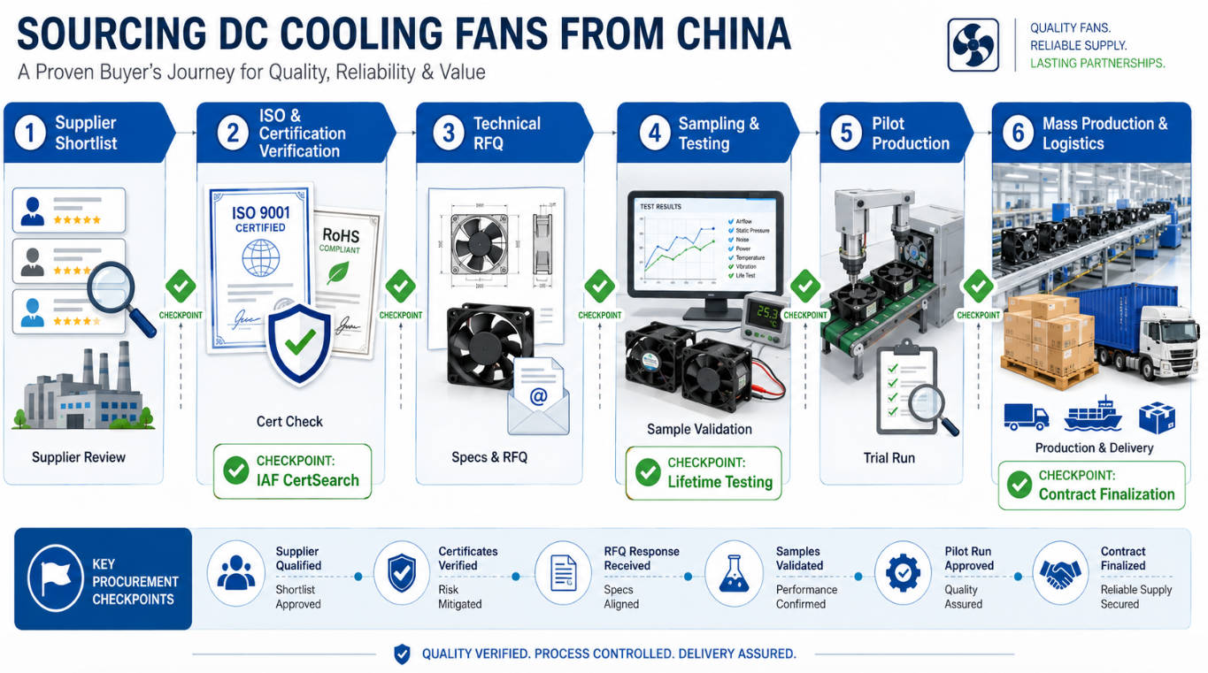 DC Cooling Fan Sourcing Process From China