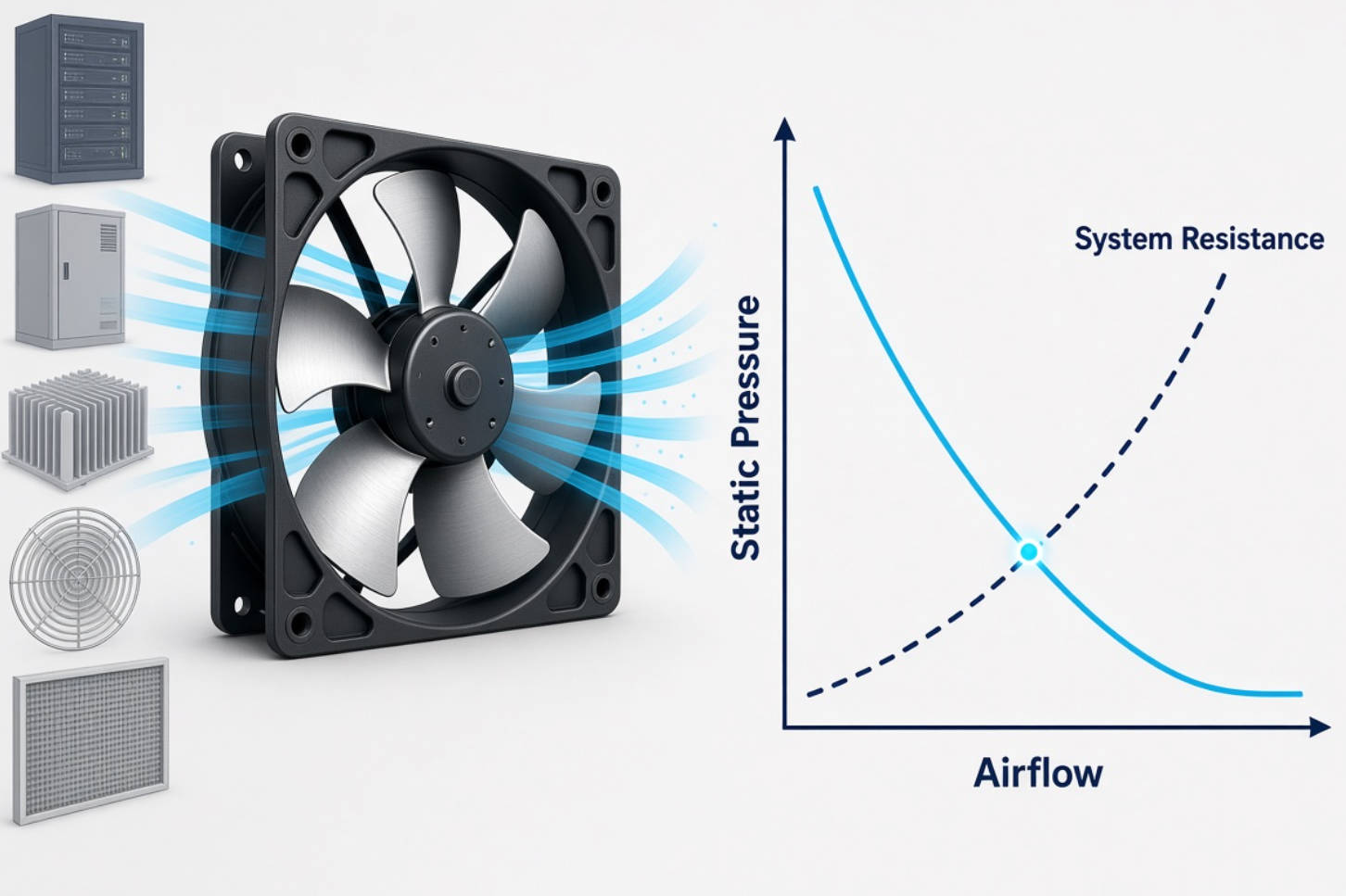 DC Cooling Fan Performance Curve