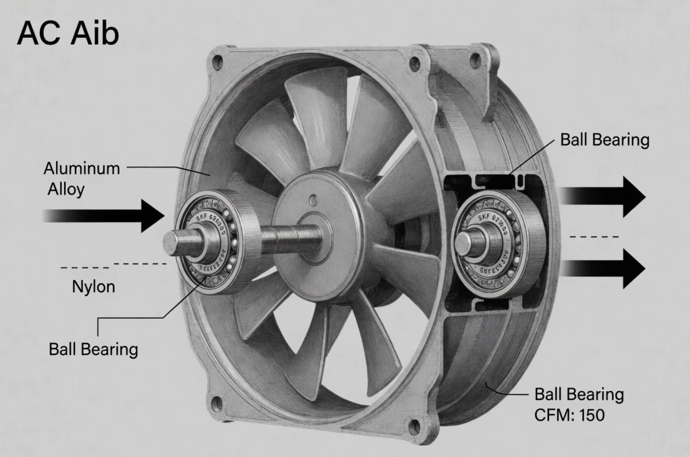 AC Cooling Fan Technical Structure