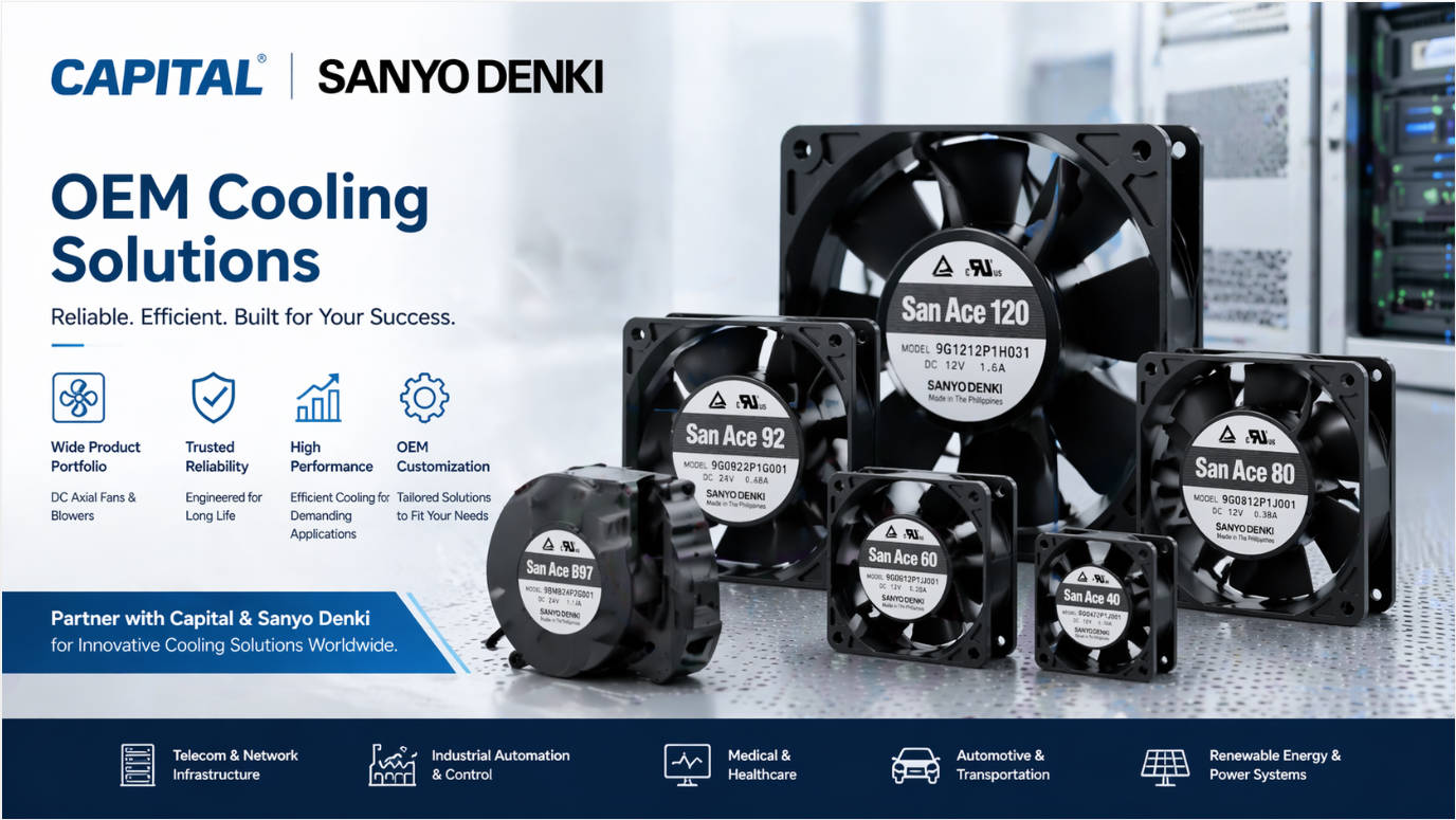 Capital And Sanyo Denki DC Fans