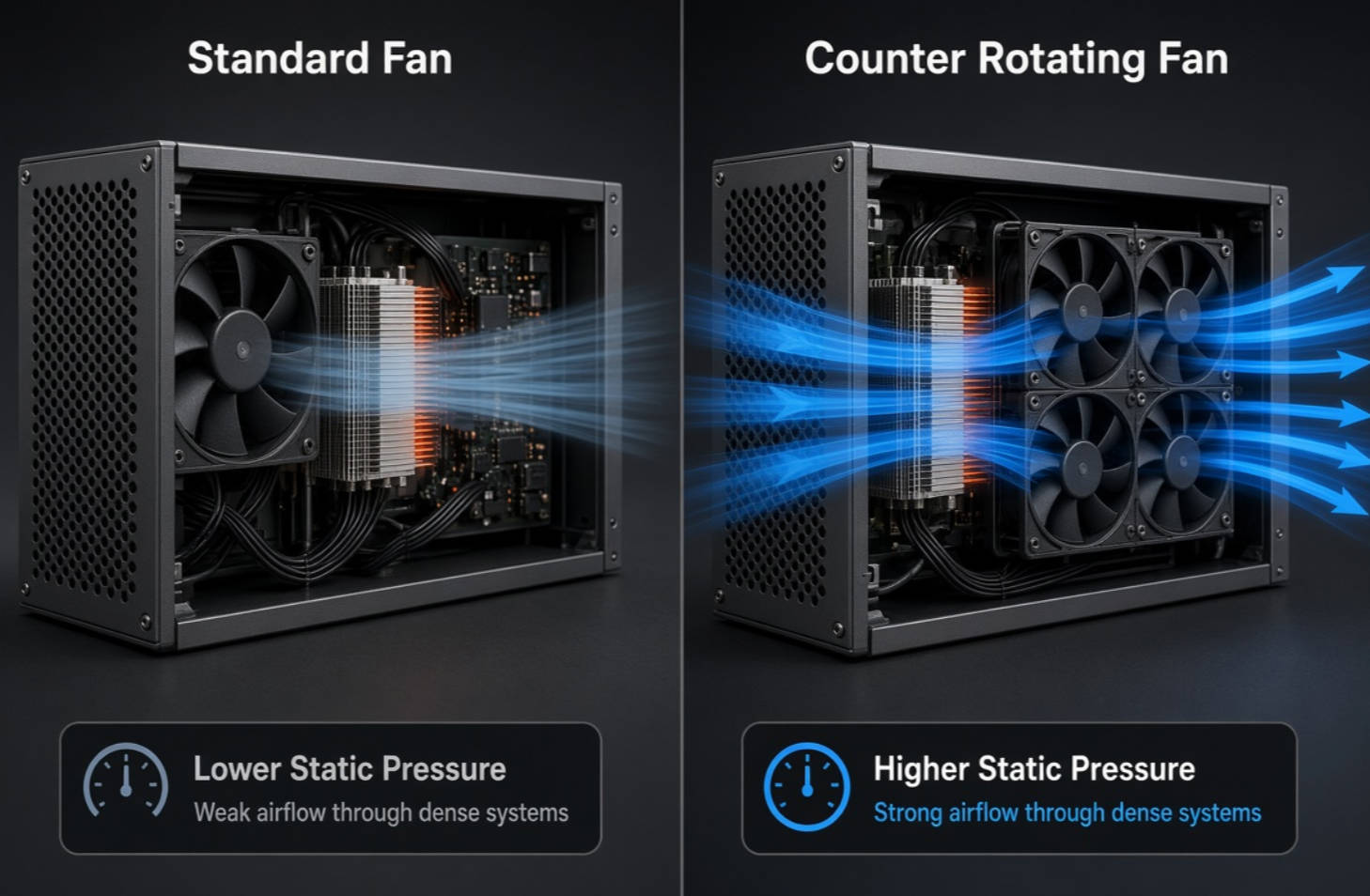 Counter-Rotating Fans for High Static Pressure Cooling: A Practical Engineering Guide