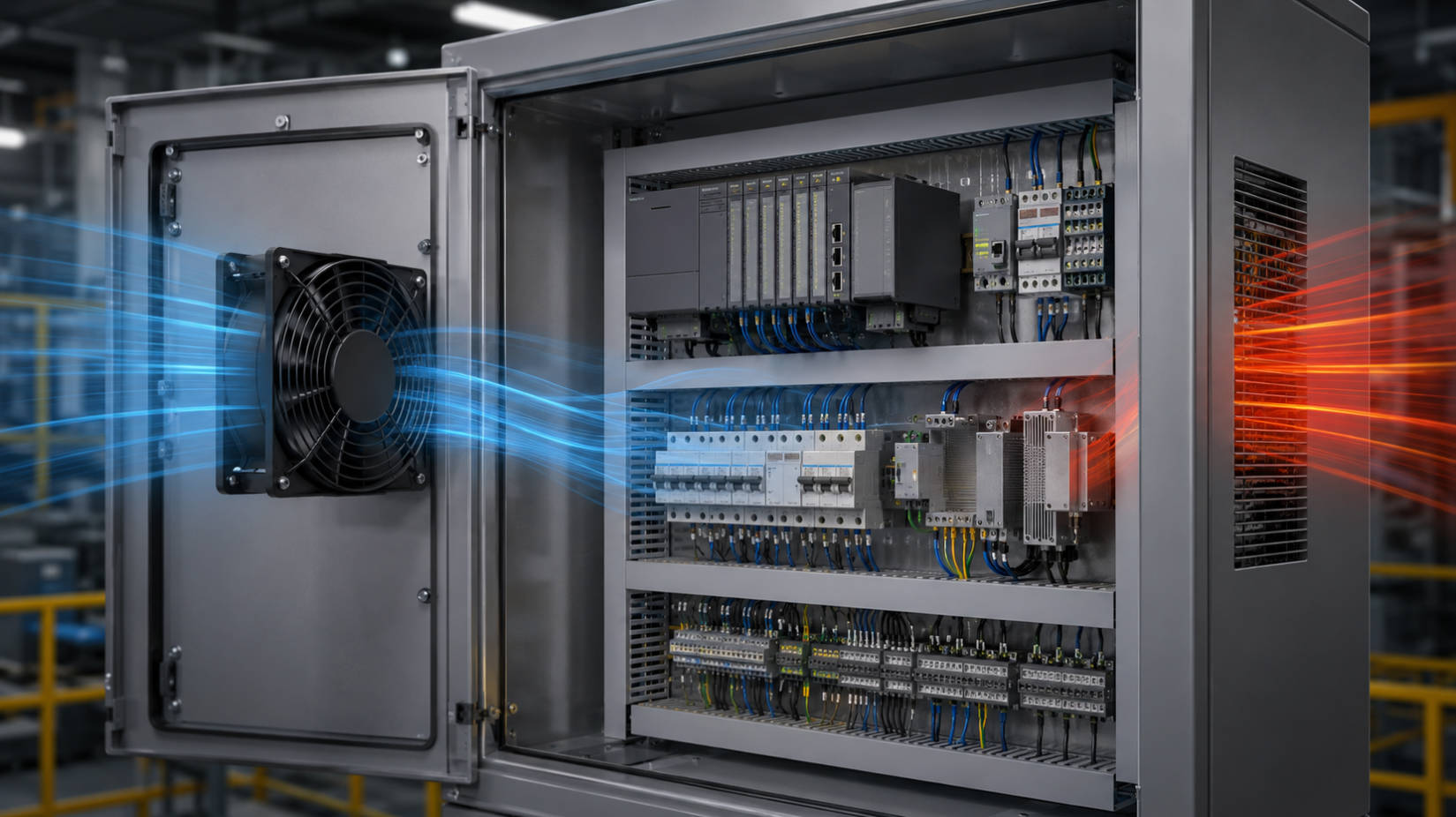 Industrial Cooling Fan In Control Cabinet