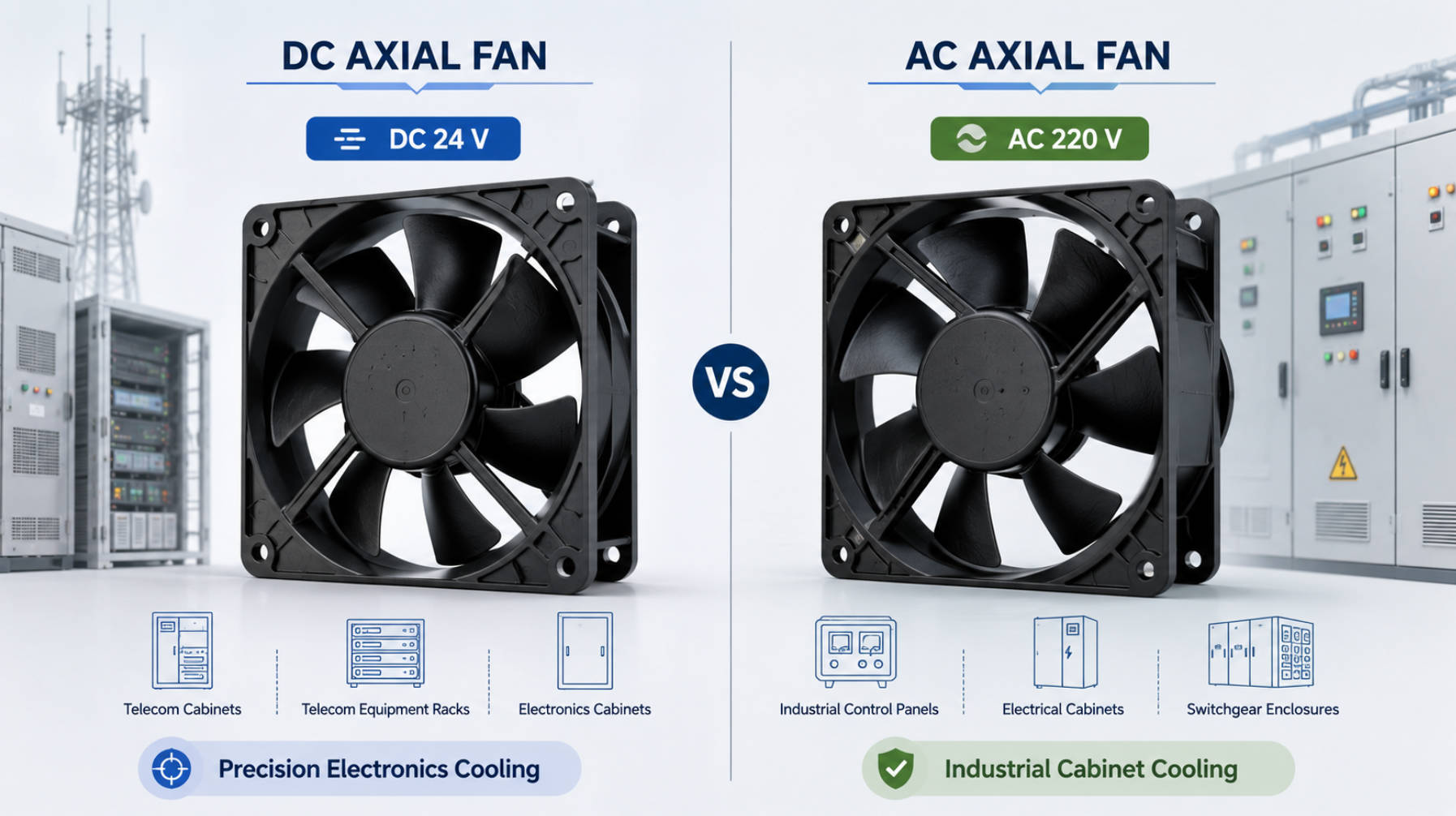 How Axial DC and AC Fans Keep Critical Equipment Cool: An Expert Guide from the Factory Floor