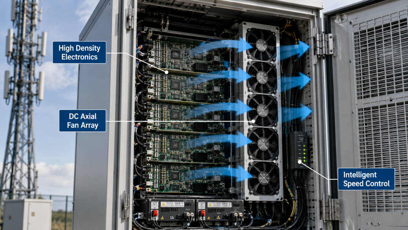 Telecom Cabinet With DC Axial Fans
