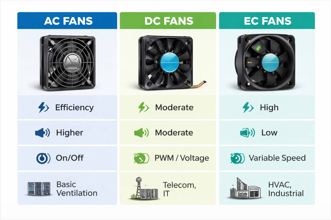 AC DC And EC Fan Comparison