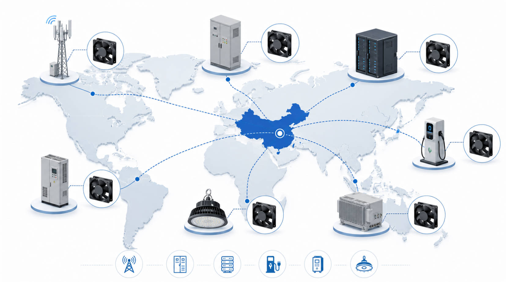 Global AC Fan Supply Chain Map