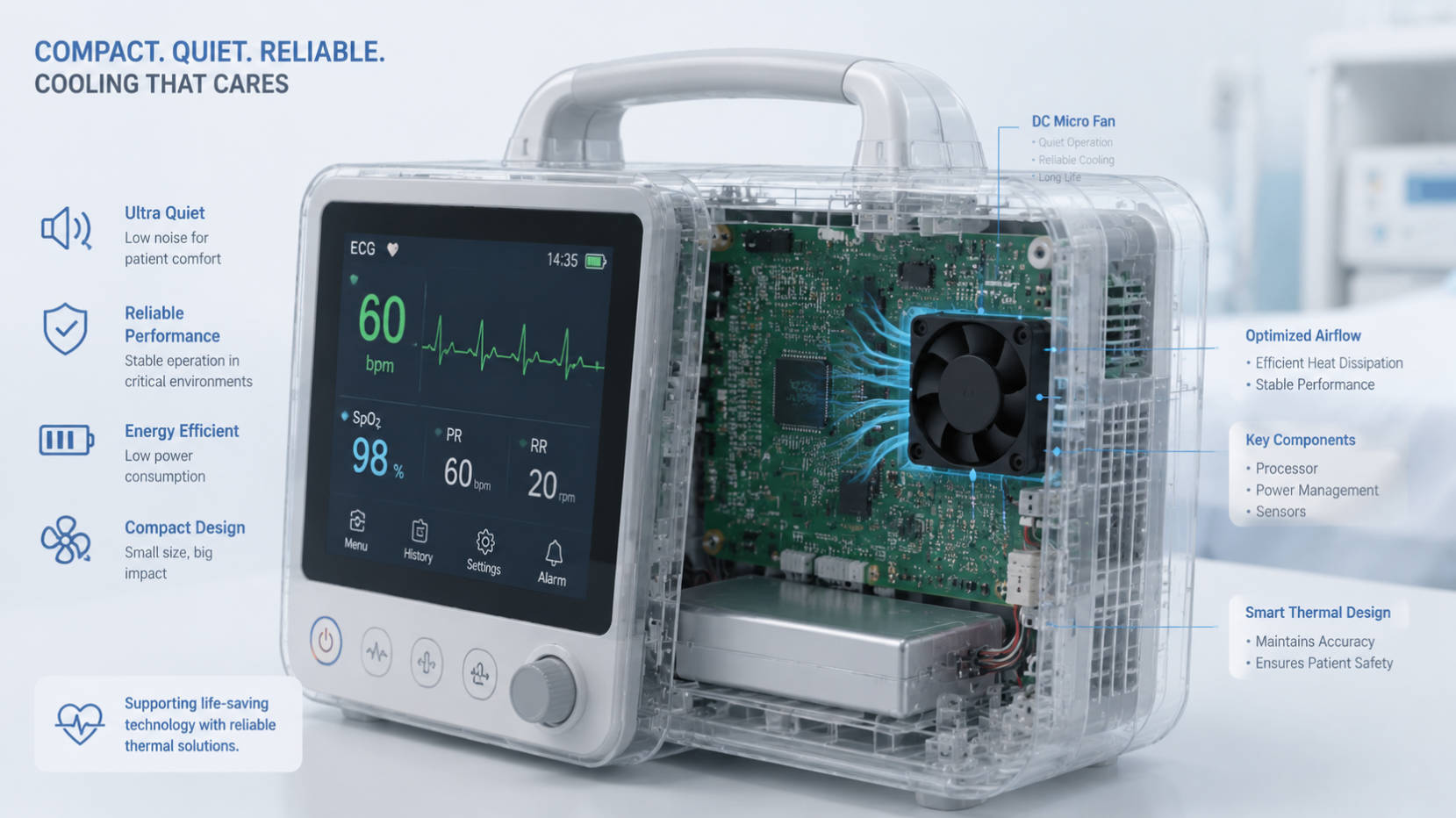 Medical Device Micro Fan Integration